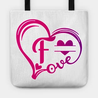 letter f monogram in the shape of love Tote