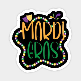 Mardi Gras, Womens Girls Mask Beads New Orleans Party Magnet