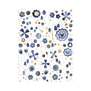 Indigo Flower Mashup T-Shirt