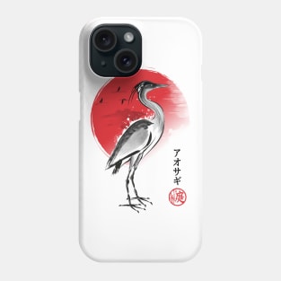 Heron sumi-e Phone Case