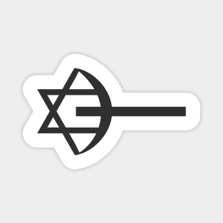 Combination of the three monotheistic religions symbols Magnet