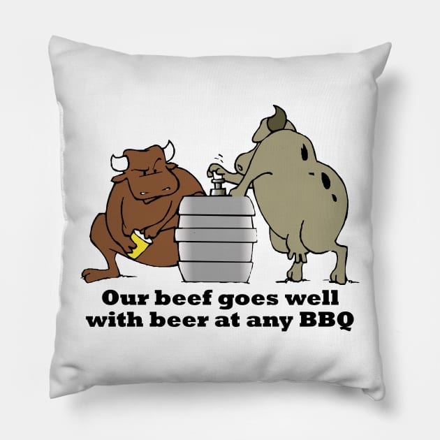 Our beef goes well with beer at any BBQ Pillow by shush