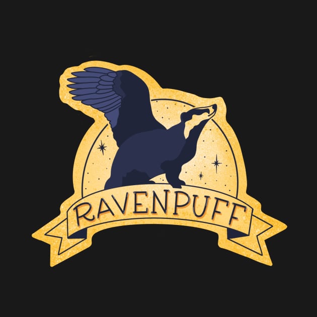 Ravenpuff Yellow and Blue Badger Eagle by Thenerdlady