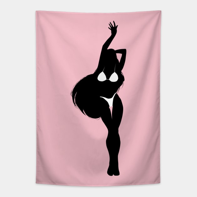 Dancing Girl Silhouette Tapestry by jintetsu