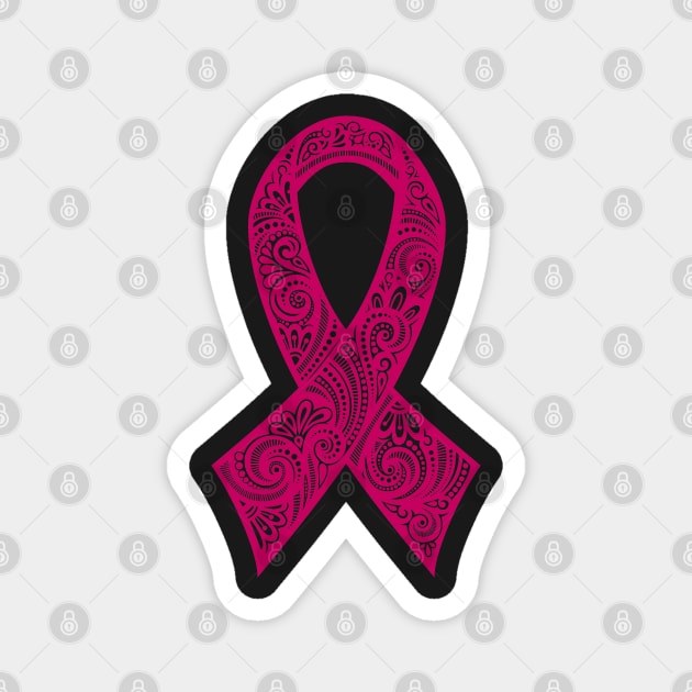 Breast Cancer Awareness Month Emblem, Pink Ribbon Symbol Magnet by lissantee