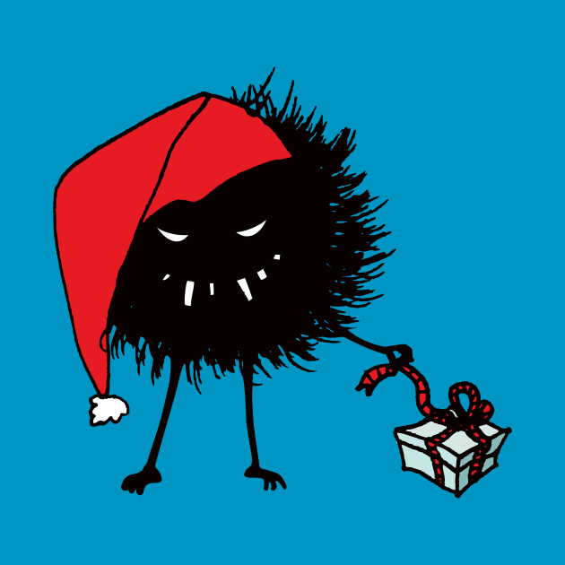 Evil Christmas Bug With Present by Boriana Giormova