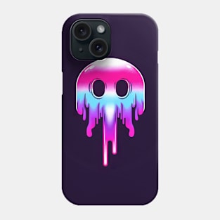 Neon Meltdown Skull Tee Phone Case