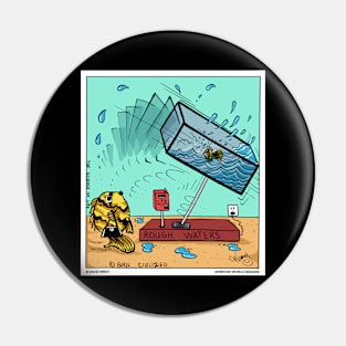 Rough Waters Fish Ride Funny Fishing Novelty Gift Pin