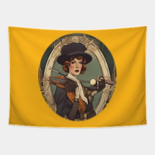 Lady golfer smiling sweetly Tapestry