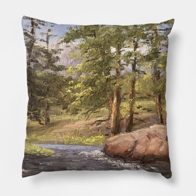 River Tree Landscape Pillow by Gallery Digitals