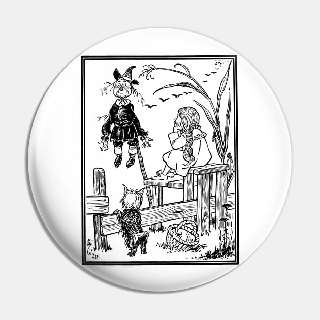 Vintage Wizard of Oz Dorothy Meets Scarecrow Pin by MasterpieceCafe