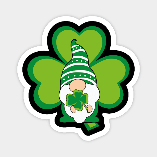 St Patricks Day Gnome Irish Shamrock Magnet by freakys