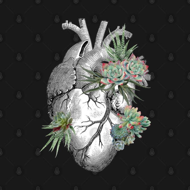 Plants lovers with Human heart, succulents plant lovers by Collagedream