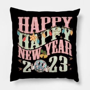 Happy New Year 2023 Groovy Pillow