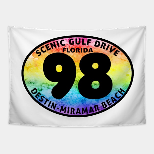 Scenic Gulf Drive Highway 98 Destin Beach Florida Palms Panhandle Emerald Coast Tapestry by TravelTime