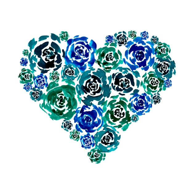 Turquoise Heart of Peonies by ZeichenbloQ