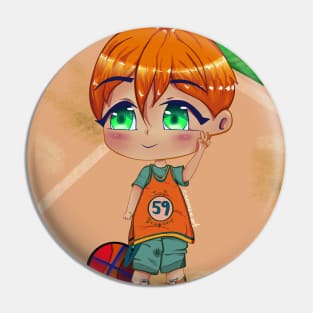 Cute Chibi Basketball Player Illustration Pin