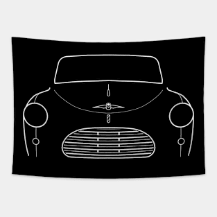 Austin A40 Sports 1950s classic car white outline graphic Tapestry