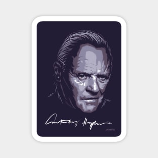 Anthony Hopkins signed portrait Magnet