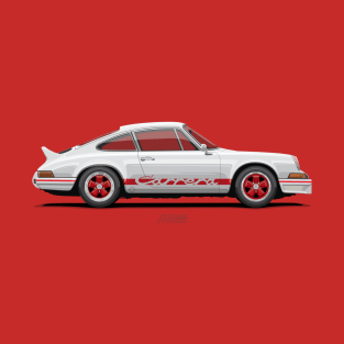 911 Carrera RS (901) White & Red T-Shirt