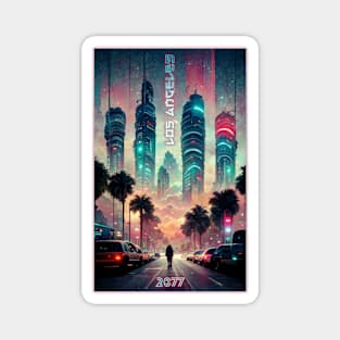Neon Skyline - Cyberneon Vision of Los Angeles 2077 Magnet