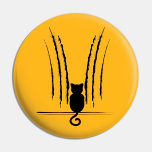 Black cat and claw marks Pin