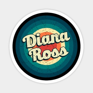 Graphic Diana Name Retro Vintage Circle Magnet