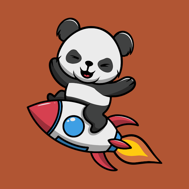 Cute Panda go to outer space by Cubbone