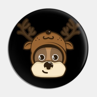 Cute dog with deer costume Head Pin