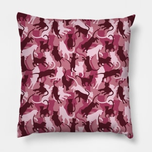 Cats Pink Camouflage Pillow