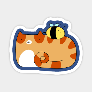 Bee and Orange Tabby Magnet