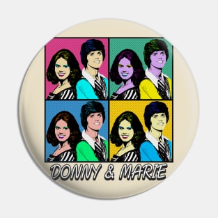 Donny and Marie Osmond 80s Pop Art Style Pin