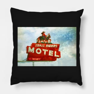 Trail Riders Motel Neon Sign Pillow