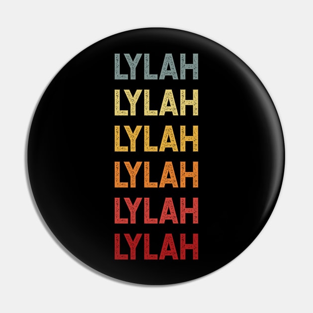 Lylah Name Vintage Retro Gift Called Lylah Pin by CoolDesignsDz