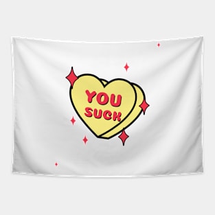 anti valentine's day candy heart Tapestry