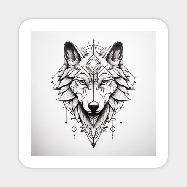 Wolf Tattoo 1 Magnet by AstroRisq