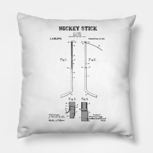 Hockey Stick Patent Black Pillow