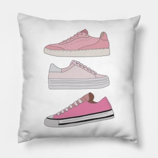 3 pink trainers Pillow