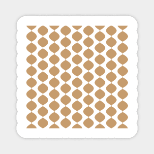 Mid Century Modern Retro 60s Waves Pattern  (Pale Warm Brown) Magnet