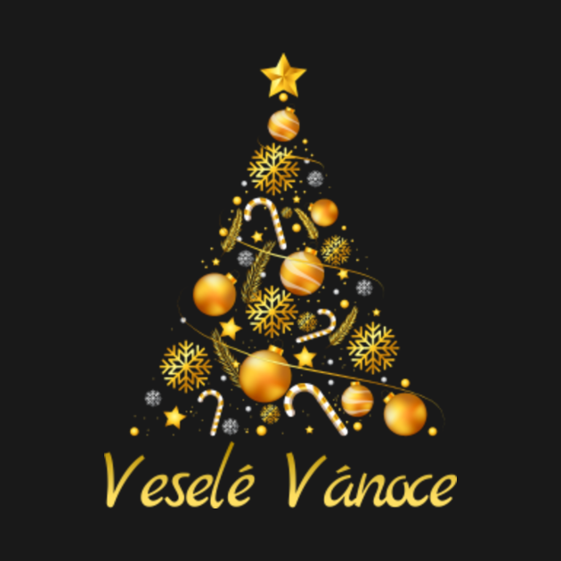 Discover Vesele Vanoce Czechia Czech Republic Merry Christmas Tree - Czechia Christmas - T-Shirt