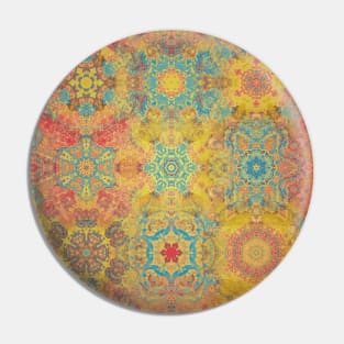 Hippie Snowflake Batik Mosaic Pin