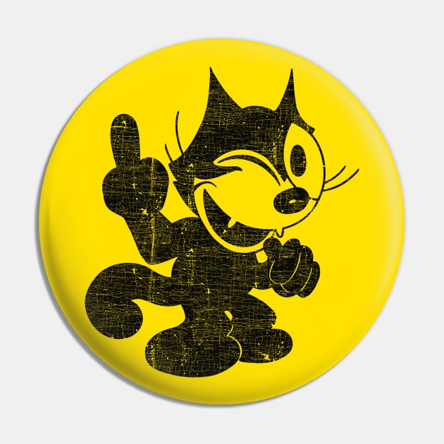 Felix The Cat Flipping Off Pin by DrumRollDesigns