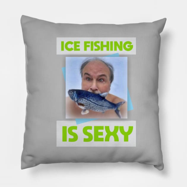 Ice Fishing Pillow by Dale Preston Design