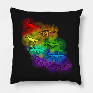 Rainbow Dinosaurs Pillow