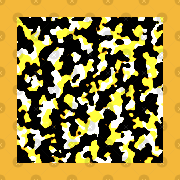 Yellow White and Black Camo pattern by InspiredCreative