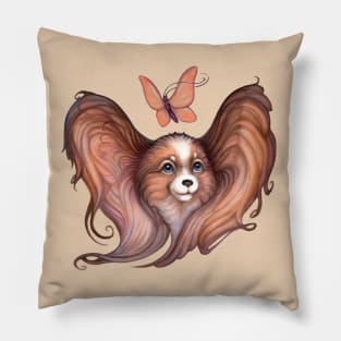Papillon: dog and butterfly Pillow