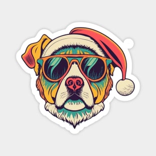 Christmas Dog Santa Magnet