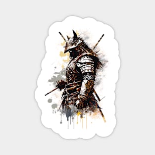 Splatter Paint Samurai Warrior Magnet