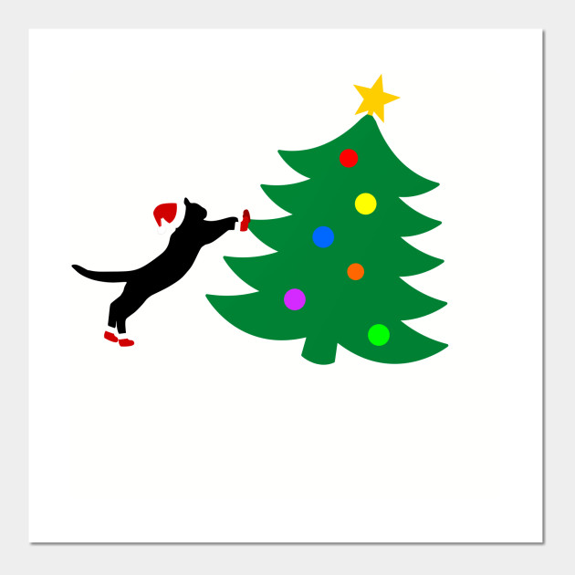 Cat Christmas Tree Disaster Cat Christmas Posters And Art