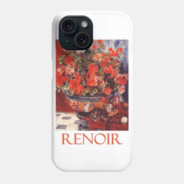 Geraniums and Cats by Pierre-Auguste Renoir Phone Case by Naves